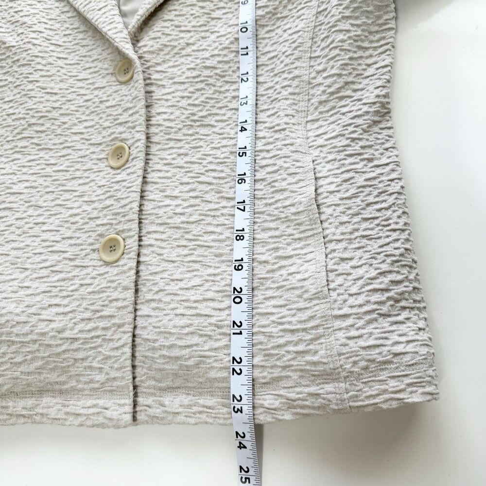 Eileen Fisher Blazer Jacket Women Small Beige Cream Crinkle Textured Career - Picture 8 of 8
